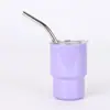 Amazon Juego de 3 oz de Acero Inoxidable Mini Copa de Vino Taza para Coche Taza con Popote de Doble Pared Termo Taza Portátil para Coche