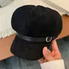2026 Nuevo Boina Maillard Hace que la Cara se Vea Más Pequeña Versátil Sombrero Octagonal de Pintor Casual Lana Fieltro Delgada Diseño de Ala Curva