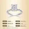 Anillo Cubo de Azúcar de Plata S925 con Moissanita, Anillo de Boda de Lujo Ligero, Anillo de Alto Nivel Estilo Ins con Engaste de Racimo