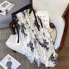 Pantalones de Pierna Ancha de Seda Helada Estilo Nacional Pintura de Tinta Estilo Chino Nuevo para Mujer 2025 Verano Delgados Tie-Dye Cintura Alta Drapeado Casual Suelto