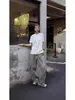 Pantalones Cargo Funcionales Americanos para Hombre, Marca Trendy de Calle, Pantalones Largos Rectos de Pierna Ancha, Pantalones Sueltos Pesados Versátiles Casuales
