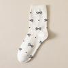 Otoño e invierno nuevos productos punto hilo lazo calcetines dulce viento académico calcetines de tubo serie miu viento ballet calcetines largos al por mayor