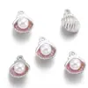 Nuevo Pulsera de Cuentas de Concha de Perla Blanca K Colorida Colgante Llavero de Aleación DIY Encanto de Pendiente W579