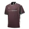 Camiseta Antibacteriana de Secagem Rápida com Absorção de Umidade para Uso Externo, Manga Curta, Masculina, Verão, Novo, Bloco de Cores Americano, Proteção Solar, Top Esportivo, Roupa para Ciclismo