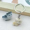 Colgante de Perrito Lindo Flocado de Resina 3D Transfronterizo Llavero DIY Cadena de Teléfono Decoración de Coche Adorno Colgante Venta al por Mayor