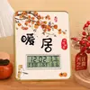 Adorno de Reloj de Paz y Alegría, Decoración de Mostrador de Entrada con Atmósfera de Año Nuevo, Exhibición de Mesa con Reloj Despertador de Calendario Perpetuo, Adorno de Estilo Chino