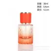 Frasco de vidro para perfume de 30ml, frasco de recarga de perfume transparente, frasco vazio com spray de pressão, frasco de amostra com cor degradê