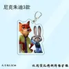Zootopia Periférico Judy Lindo Nick Pareja Acrílico Doble Cara Llavero Colgante para Mochila Escolar Pequeño Regalo