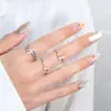 Anel Fino de Diamante para Mulheres, Estilo Japonês e K, Círculo Fino de Nicho, Pequeno Anel de Diamante, Abertura Exquisita, Anel Aberto de Ouro Empilhável