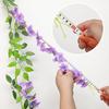 Guirnalda de Flores de Glicinia Artificial Enredadera Decoración Alambre Enredadera Flor de Frijol Enredadera Decoración de Boda Hogar Flor Artificial Enredadera Envolvente