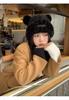 Gorro de peluche con orejas de oso, suave, ceroso y grande, para mujer, otoño e invierno, para calentar y lucir la cara, pequeño, suelto y bonito, con protección para las orejas.