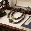 Pulsera de Cuentas Fragantes Naturales, Pulsera de Medicina Tradicional China, 0.8 Dieciocho Tesoros Píldora + Círculo Doble Flor de Ciruelo Fábrica Directa Mayorista
