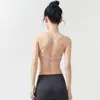 Sutiã Esportivo Costas Cruzadas Finas Bonito para Mulheres Costurado Push-up Regata Yoga Roupa Externa Sutiã Fitness Fino