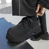 Sapatos Masculinos de Couro, Nova Coleção de Primavera, Estilo Derby Retrô de Nicho Parisiense, Moda Casual de Rua Britânica com Solado Grosso, Tendência de Sapatos de Couro com Bico Largo