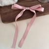 Horquilla de cinta de lazo de satén de color sólido, accesorios para el cabello de princesa suave, horquilla para la parte posterior de la cabeza, media horquilla para atar, pinza superior, pinza para cola de caballo