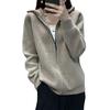 Cárdigan de lana nuevo de otoño e invierno para mujer, suéter holgado con cremallera, abrigo de medio cuello alto, suéter de cachemira grueso de punto, ropa exterior