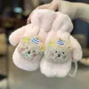 Luvas Infantis São Quentes no Inverno, Luvas de Proteção Contra Frio para Bebê com Forro de Fleece e Espessadas, Luvas de Pelúcia Fofas e Quentes para Meninas, Luvas de Dedo Completas