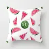 Suministro directo de fábrica funda de almohada con estampado de frutas de colores creativos poliéster lino cojín de cintura funda de cojín trasero se puede personalizar