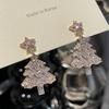 Novos Produtos de Natal Árvore de Natal de Luxo Leve Brincos de Estrela de Cinco Pontas Moda Feminina Luxo Leve Elegantes Doces e Gentis Brincos de Natal