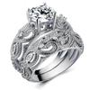 Anillo de dos piezas con diseño de flor hueca de amor para pareja, joyería de moda de eBay, Cao Shi