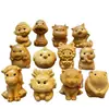 Souvenir de Navidad Talla en Madera de Ciprés Llavero Colgante Navideño Productos de Madera del Zodiaco de Dibujos Animados Dragón, Serpiente y Año del Caballo