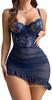 Conjunto de Lingerie Sexy Europeu e Americano de Inverno Transfronteiriço para Mulheres com Aro, Alças Recolhidas e Camisola de Renda com Tule Transparente