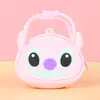 Bolsa de monedas con cremallera de silicona de dibujos animados Llavero de mano Color macarrón Mini bolsa de monedas Bolsa de almacenamiento para niños Regalo