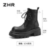 Botas Martin de sola grossa femininas ZHR, nova coleção outono/inverno 2026, botinhas estilosas e versáteis em estilo britânico, botas de motociclista afinadoras