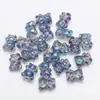 12 * 14MM oso tridimensional color mágico vidrio de cristal galvanizado cuentas accesorios para joyería DIY aretes collar pulsera accesorios