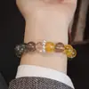 Pulsera de Cristal Verde Fantasma Optimizada para Mujer Estilo Ins Simple Lujo Ligero Diseño de Nicho Suave Elegante Pulsera de Cuentas Versátil