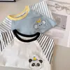 Camiseta interior de manga larga de primavera para niños y niñas, linda, con parches de dibujos animados 3D, a rayas, 100% algodón, top versátil