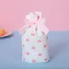 Bolsa de regalo pequeña con cordón de cinta bolsa de plástico bolsa de embalaje para turrón y galleta de copo de nieve bolsa de regalo para bebé de un mes