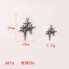 Colgante Cuadrado de Aleación Estilo Coreano con Estrella Cruzada Incrustada de Pedrería, Nuevo y Moderno Accesorio de Materiales para Joyería DIY