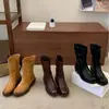 Nuevas botas de tobillo y botas de media caña estilo Martin para mujer 2026, de punta redonda, con bloques de color, tacón grueso, corte bajo, ajuste ceñido