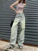 Jeans Rotos Retro Americanos 2026 Mujer Primavera/Otoño Nuevos de Cintura Alta Adelgazantes Holgados Pierna Ancha Azul Lavado Pierna Recta