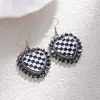 Brincos Retrô Boêmios com Estampa de Leopardo Turquesa, Brincos Pesados de Alto Padrão Estilo Étnico, Brincos Estilo Cowboy Ocidental