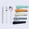 Estilo de Cintura Delgado de Moda Cuchara, Tenedor y Palillos Juego de Cubiertos de Acero Inoxidable 316 Juego Portátil de Tres Piezas para Estudiantes Viaje Regalo Cubiertos