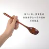 Talheres de Madeira Criativos Conjunto de Colher Japonesa e Hashis Madeira Lacada Antiga Natural Cabo Longo Colher de Madeira Colher Hashis Proteção Ambiental Portátil para Estudante