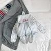 Bolso Orejas de Conejo de Moda 2026 Nuevo Modelo Rayas Verticales Mochila de Lona de Gran Capacidad para Viajes Cotidianos Mochila Versátil con Bloques de Color