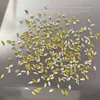 Decorações de Nail Art Tendência Novas em Zircônia Navete Dourada, Strass Brilhantes em Formato de Espiga de Trigo e Gota d'Água, Strass de Unha de Alto Brilho