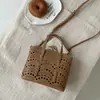 Bolso de Mano Hueco Tallado Estilo Coreano Personalizado para Mujer, Bolso Cruzado de Cesta de Moda de Gama Alta de Nicho para Viajes Diarios