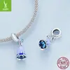 Plata Ziyun Nuevo aceite de gota Flor de campanilla Colgante Accesorios Estambre de flor exquisito Pulsera de plata de ley s925 con cuentas BSC658