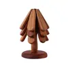 Alfombrilla Aislante para Árbol de Navidad de Gama Alta, Decoración de Mesa, Posavasos y Base para Tazón Plegable de Madera Maciza Creativa Anti-quemaduras