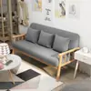 Sofá de Madeira Maciça Nórdico para Apartamento Pequeno Duplo Três Pessoas Sala de Estar Loja de Roupas Japonês Simples Fácil Moderno Sofá de Tecido