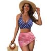Vestido de Baño Transparente Sexy de Nylon con Escote en V, Estilo Europeo y Americano, Transfronterizo, para Vacaciones en la Playa, Traje de Baño de Dos Piezas Transpirable de Secado Rápido para Mujer
