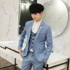 Traje pequeño de otoño 2022 con decoración de plumas, casual de negocios, chaqueta de traje individual, traje coreano juvenil de color sólido para hombre