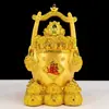 Diván Cubo Dorado Jarra para Ahorrar Dinero Adorno Atractor de Fortuna Decoración para Sala de Estar Armario de Vino Regalo para Apertura de Tienda