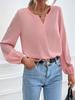 Cross-border 2023 Amazon Novo AliExpress Loose Turtleneck Chiffon Temperament Commuter Cor sólida Manga comprida Camisa de base