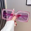 Gafas de sol cuadradas multicolor de moda europea y americana para mujer con diamantes, Gafas de sol bling, Gafas de sol personalizadas de alta gama
