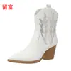 Liu Fu 2026 Outono/Inverno Novas Botas Femininas de Escama de Peixe Tamanho Grande para Comércio Exterior WISH Amazon Botas de Couro Femininas Europeias e Americanas
